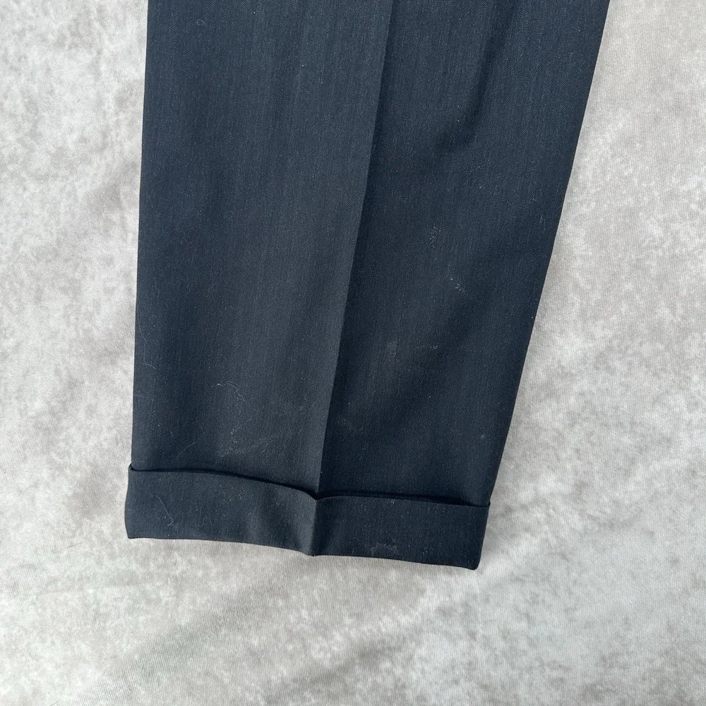 Jos A. Bank 42R 100% Wool Suit Black 2 Pc Pleated Pants 36R Men's Classic Fit